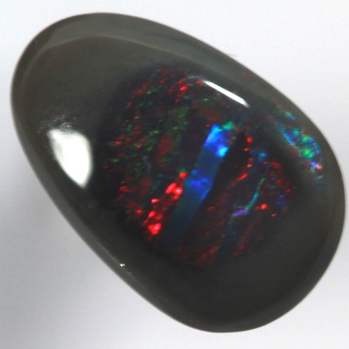 SOLID BLACK OPAL Bright cherry red and blue